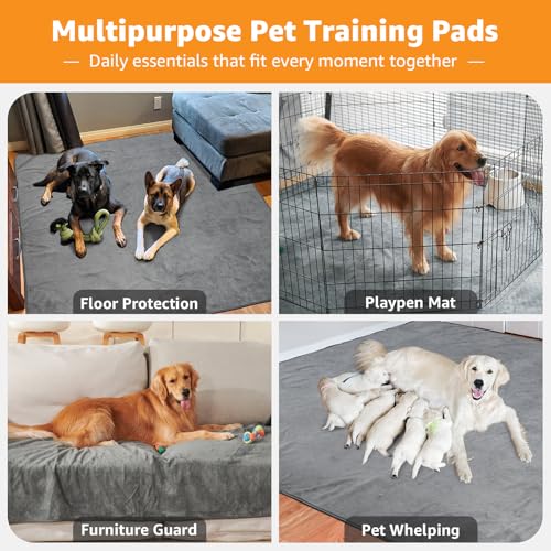 Washable Dog Pee Pads, 2 Pack, 36x48 Reusable Puppy Pads, Waterproof | Leakproof Dog Mats, Non-Slip Puppy Training Pads for Whelping, Playpen, Crate, Senior Dog Incontinence, Housebreaking - size: 36"x48"-2PACK