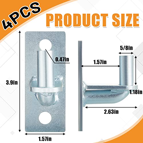 Dunzy 4 Pcs Wall Mount Gate Hinges, Heavy Duty Wall Plate Hinges for Farm Gates, Mount Gate Hinge with 5/8 Hinge Pin Outdoor Chain Link Fence