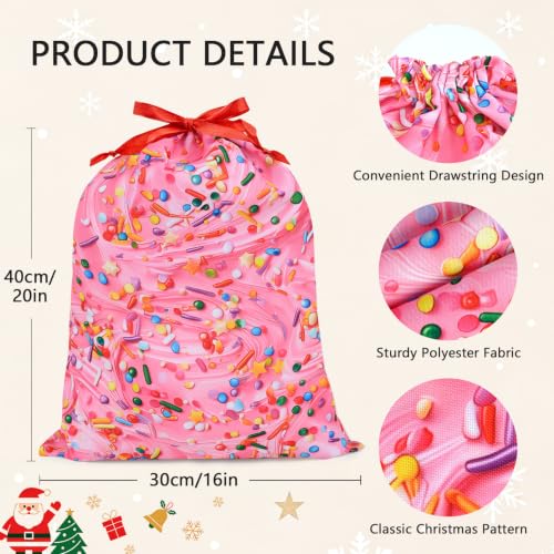 KzgtY Birthday Cream 2PCS Gift Bags with Drawstring, 16 x 12 Inch Reusable Present Sacks for Christmas,Brithday, Holidays,Parties & Gift Packaging - color: Birthday Cream