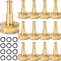 JaGely 12 Pack Brass Hose Nozzle for Garden, Jet Sweeper Nozzles Solid Brass 2" Jet Nozzle for Car Wash, Extra12 Garden Hose Rubber Washers
