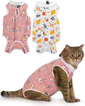 ANWA 2 Pack Cat Recovery Suit - Breathable Cat Onesie for Cats After Surgery Female, Kitten Surgery Recovery Suit Female Abdominal Wounds - color: Alpaca + Candy, size: Medium