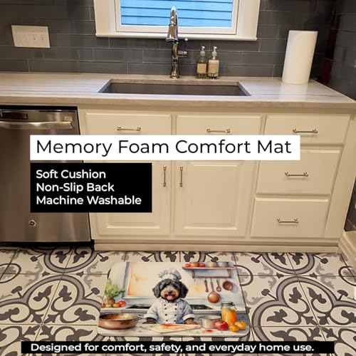Caroline's Treasures Bernedoodle The Chef Memory Foam Kitchen Mat Machine Washable Anti-Fatigue Mat Cushion Comfort Bath Mat or Kitchen Rug - color: Bernedoodle 6205