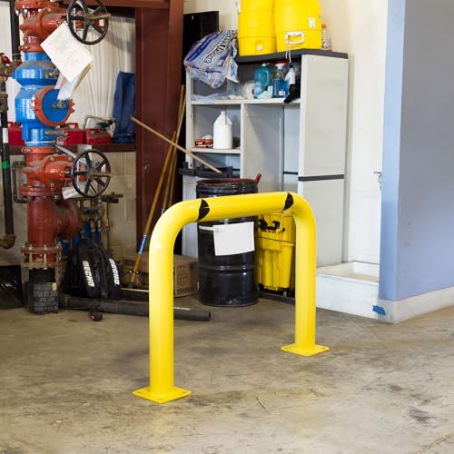 4' x 3' Steel Machine Guard, Safety Barrier, Hollow, Fillable, Guardian | Protect electrical equipment in warehouses, work zones, U-shaped bollard, heavy duty, factory, protection