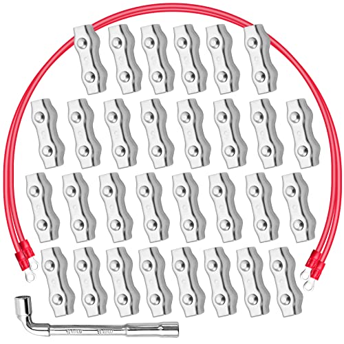 M5 Poly Rope Connectors, 30 Pcs Poly Rope Fence with Sleeve Tool for Electric Fences Wires, Electric Fence Rope Connection