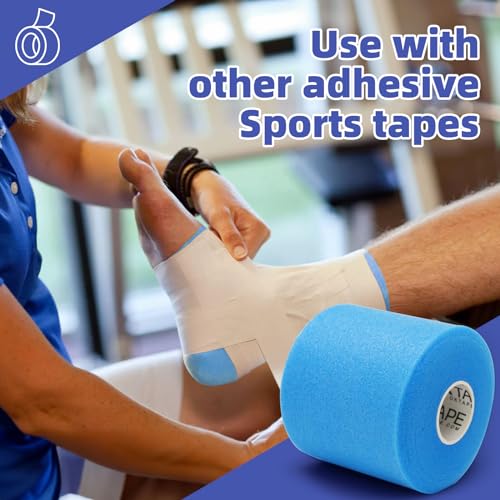 OK TAPE Pre Wrap Tape 4-Rolls 120 Yds Athletic Foam Underwrap for Sports | Soft, Breathable, Skin-friendly and Latex-free, Protect for Ankles Wrists Hands and Knees, 2.75 Inches - Blue - color: Blue, size: 2.75 Inch x 30 Yards