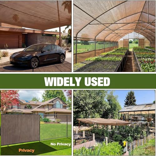 95% 6ft x 100ft Bulk Eyelets Shade Cloth Roll Sunblock Shade UV Resistant Net Windscreen Cover Fabric Roll for Garden Greenhouse Flower Plant Patio Kennel Canopy(Brown, 1 Pcs) | Bulk Roll with Eyelets, Garden Greenhouse Sunblock Cover for Plants Flowers,