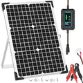 30W Solar Battery Charger 12V Solar Panel Kit with Smart Controller | IP67 Waterproof, Aluminum Solar Trickle Charger Maintainer,Adjustable Mount Bracket for RV,Boat,Car,Motorcycle