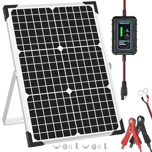 30W Solar Battery Charger 12V Solar Panel Kit with Smart Controller | IP67 Waterproof, Aluminum Solar Trickle Charger Maintainer,Adjustable Mount Bracket for RV,Boat,Car,Motorcycle