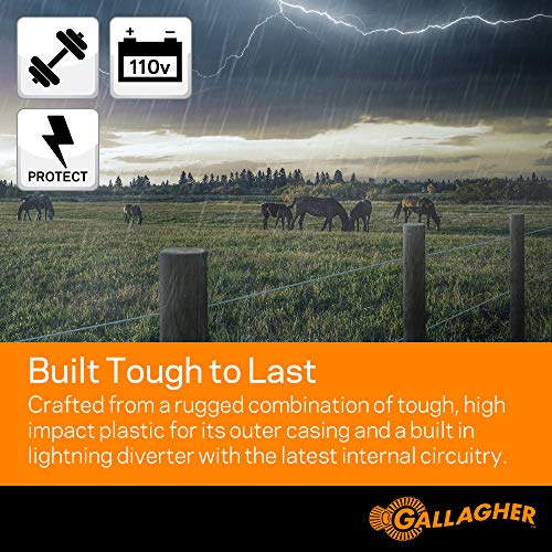 Gallagher M1500 Electric Fence Energizer | 110V Plug-in Fence Charger for Livestock, Horses, and Large Pastures | Powers Up to 160 Miles of Fence | Low Impedance, Built-in Lightning Protection