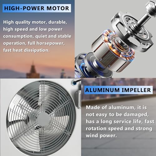 Roof Exhaust Fan Direct Drive Axial Downblast Exhaust Fan -26" Fan Base, 1/3 HP 115 Volt Single Phase Motor 2400 CFM - size: 18 Inch