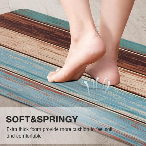 MAYHMYO Anti Fatigue Kitchen Mat for Floor Set of 2, 17.3"x 29"+ 17.3"x 59" | Comfort Mats, Cushioned, Non Slip, Waterproof Kitchen Rugs, Standing Mats, House, Sink, Office - color: Farmhouse, size: 29"L X 17.3"W X 0.4"Th + 59"L X 17.3"W X 0.4"Th