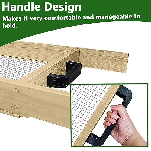 Large Soil Sifter, Dirt Sifter for Gardening, for Use in a Wheelbarrow, Compost Sifter, Garden Sieve for sifting Little Rocks/Top Soil/Leaves/Loam Soil/Sand/Gravel (17.8”×34.5” with Mesh Screen 1/2")