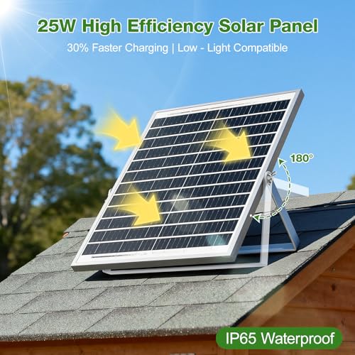 Solar-Powered Chicken Coop Exhaust Fan with Battery & Smart Sensing – 25W Solar Panel, 2 * 4.7" Fans, 3 Modes, IP65 Waterproof | Ideal for Chicken Coop, Dog House, Greenhouse, Outside