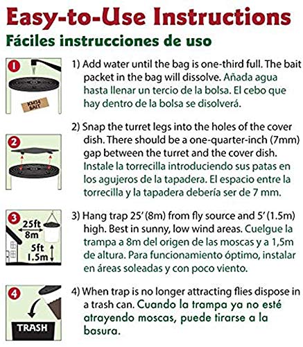 Flies Be Gone Fly Trap – Disposable Outdoor Fly Trap, Protein-Powered Attractant for Farms, Ranches & Patios – Reusable Hanging Fly Catcher, Fast Fly Infestation Control for Livestock & Backyards - size: 2 Traps