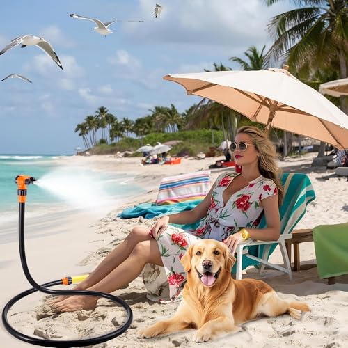 Portable Adjustable Water Standing Misters for Outside Patio | Outdoor Cooling Misting System with 360° Adjustable Nozzle, Thickened Pipe, for Backyard Pool Pet Hot Summer Porch Garden