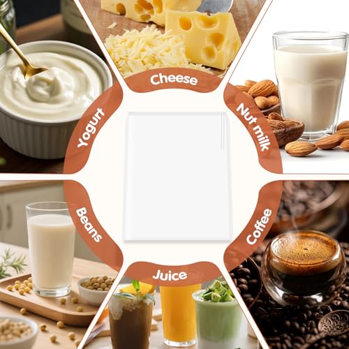 Uncle Yang 6 Pcs Nut Milk Bag 12 x 8 Inch Nut Bag Strainer 200 Mesh | Reusable Fine Juice Strainer Bag Fine Mesh Bag Nylon Cheese Cloth Bags for Straining Yogurt Juice Coffee Beer Jelly Cheese