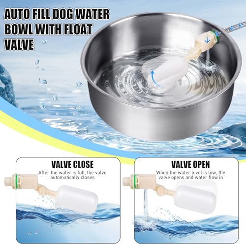 Automatic Dog Water Bowl Dispenser Large Breed| Auto Fill| High Capacity | Stainless Steel Dog Waterer with Float Valve Self Filling Auto Water Bowl for Outdoor Large Dogs Cats Chicken Livestock