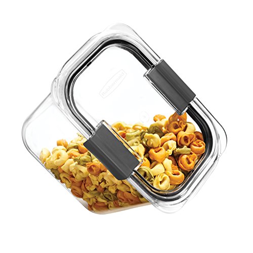 Rubbermaid Brilliance 12-Cup Airtight Food Storage Container, Perfect for Pantry Staples, Clear/Grey - size: 12 Cup