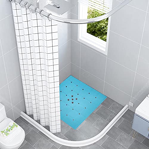 Webos Shower Mat for Textured Surface：Silicone Non Slip Shower Mat Without Suction Cups Foldable - Square Bath Mat for Reglazed Tub Textured Shower Floor (Blue, 21x21 Inches) - color: Blue