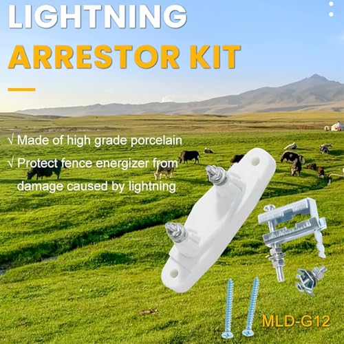 Lightning Arrestor Kit, Electric Fence Lightning Arrester Farm Lightning Arrester Animal Husbandry Electronic Fence Lightning Protection Device