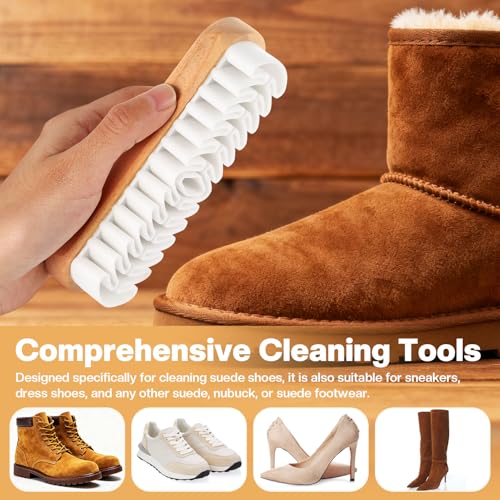 2 Pcs Suede Shoe Brush Nubuck Leather Cleaner Shoes Shine Dauber Crepe Applicators Set(2 Suede Brushes) - style: 2 Suede Brushes
