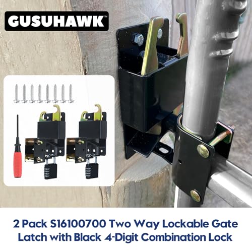 2 Pack Mini Farm Gate Latch for Gates with 1-1/4" to 1-1/2" Tubes | 3"x5" Two Way Lockable Gate Latch with Combination Lock, Used as Livestock Horse Cattle Gate Latch for Metal Tube Gates - color: 2x S16100700(Small Size Version 3"x 5")