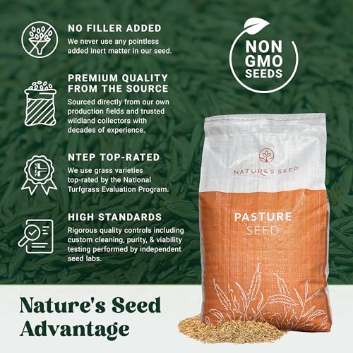 Nature’s Seed Southern Dairy Cow and Cattle Forage Mix, Pasture Grass Seed Blend, Protein-Rich, Warm Season, 10 lbs