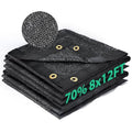 Kesfitt 70% Shade Cloth 8x12 ft, Breathable HDPE Mesh Sun Shade Tarp for Garden & Greenhouse, UV Resistant Outdoor Shade Fabric with Copper Grommets for Plants, Patio, Yard - size: 8ftx12ft, style: 70% Shading Rate
