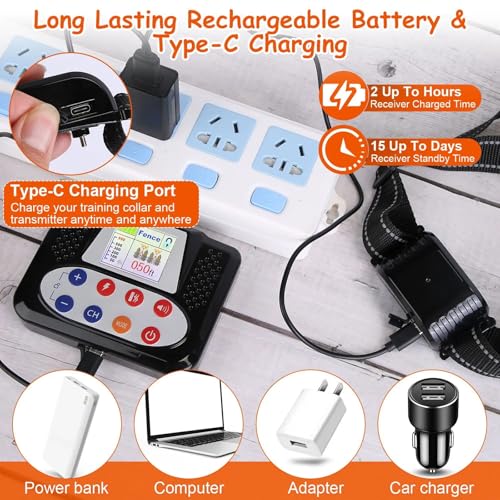 Dog Wireless Fence & Remote Shock Dog Training Collar 2-in-1, Electric Dog Fence, Adjustable Warning Strength & Range Sizes, Rechargeable Pet Boundary Containment System for 1/2/3/4 Dogs,for3dogs - size: for3dogs