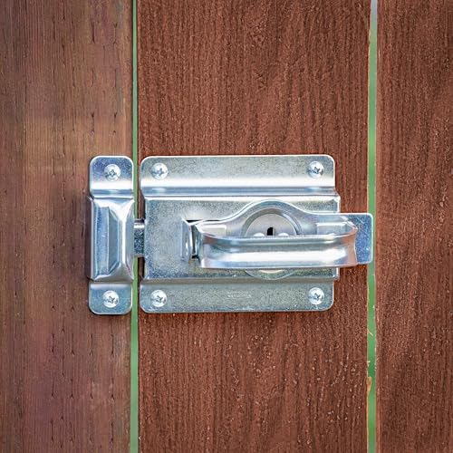 National Hardware Heavy Duty Swinging Door Latch, Steel, Zinc Plated | 3/8 in Automatic Locking Bolt Takes A Padlock; Right or Left Hand Operation on Sheds and Gates - size: 3/8 Inch
