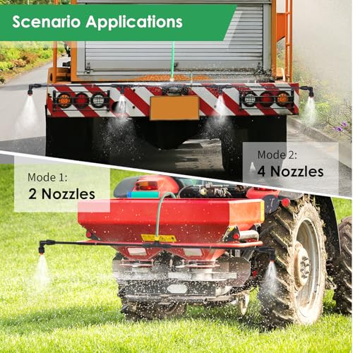 4 Nozzles Sprayer Boom Wand with 3/8 Inch Brass Barb, Sprayer Wand, Switchable 2 Nozzle Pattern, Lightweight, Up To 55.1 Inches Long, Sprayer wand, Suitable For Watering Large Areas In Gardens, Farms