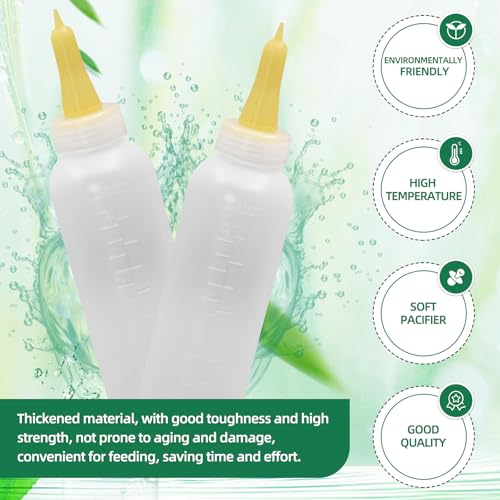 Lamb&Goat Feeding Bottle 2Pcs 500ml Lamb Nipple and Bottle Reusable Small Animal Care Milk Bottle for Farm Supplies