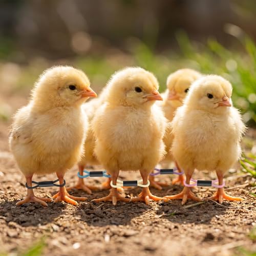 50Pcs Baby Chicken Leg Bands Splay Leg Hobble Brace, Adjustable | Poultry Leg Bands Quail Leg Bands for Newborn Spraddle Legs of Chick Bird Quails Ducks of 1 to 3 Days Newly Hatched