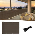 SUNNY GUARD 2.5' x 5' Balcony Privacy Screen, HDPE Patio Railing Cover Fence - color: Brown, size: 0 2.5' x 0 5'