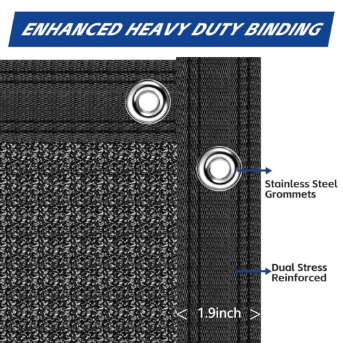 Buzzbazaar 4' x 50' Black Heavy Duty Privacy Fence Screen Ultra - Commercial Grade Shade Cover with Brass Grommets, Outdoor Wind Block & Yard Barrier, Customizable Size