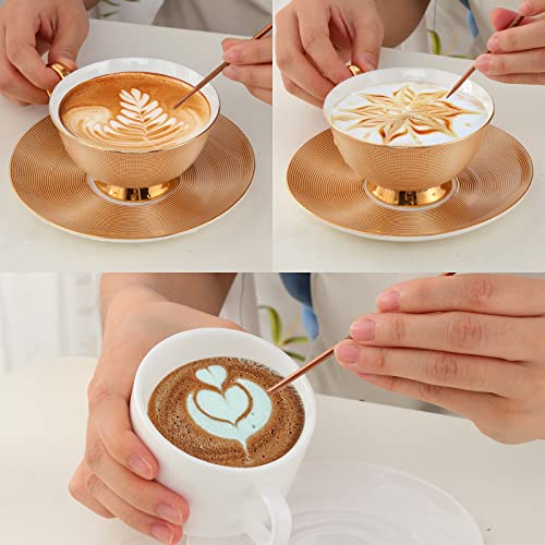 Buyer Star Milk Frother Cup Coffee Frothing Picher Barista Tools Stainless Steel Mental Cup Espresso Accessories Latte Art Steaming Kit (350ml /12oz,Rose Gold) - color: Rose Gold