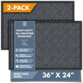 Barnyard Designs Premium Gray Non-Slip Door Mat (24" x 36", 2-Pack) | Heavy-Duty Entrance Rugs with Rubber Backing for Entryway, Patio, or Porch; Indoor and Outdoor; Set of 2 - size: 2' x 3'