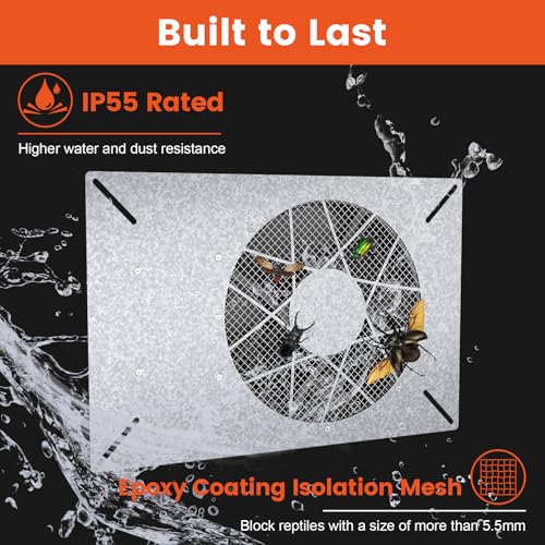 Abestorm 720CFM High Air Flow Crawlspace Ventilation Fan, IP55 Rated 10" Vent Fan with Humidistat Freeze Protection Thermostat for Crawl Space, Basement, Garage, Attic with Isolation Mesh | Smart Digital Panel, Temperature Controller, Moisture Reducing wi