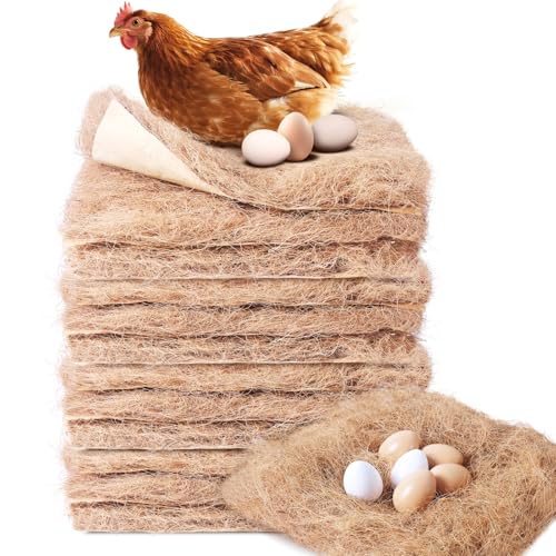 Laying Hen Nesting Pads, Premium Bedding for Chicken Nesting Box, Chicken Coop Accessories, 13x13, 12 Pieces (4 Pack)