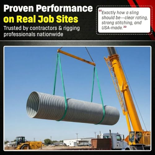 VR2 6ft Green Endless Round Polyester Rigging Sling | USA Made, Double-Ply Cover, for Lifting & Material Handling, Capacity: 5,300 lb Vertical, 4,240 lb Choker, 10,600 lb Basket - size: 6 ft