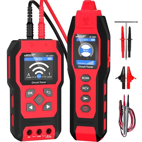 NOYAFA NF-8301 Circuit Tracer, Underground Wire Locator &Digital Multimeter | 8 Level Sensitivity Adjustment, Rechargeable Wire Tracer for Fuses, Irrigation, Wall Wires