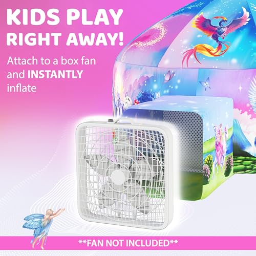 W&O Enchanted Princess Inflatable Fort with LED Lights - Fan Not Included | Enchanted Princess Aerodome with LED Lights, Inflates in Seconds, Easy Entry/Exit and Castle Play. Great Gift, Ages 3-12 - color: Enchanted Aerodome
