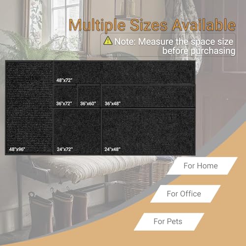 Outdoor Front Door Mat 5x3' Commercial Rugs Rubber Back Non-Slip Waterproof | Heavy Duty Wind Resistant, Entry Floor Mat, for High Traffic Outside Entrance, Business, Store, Garage, Porch, Office, Patio - size: 3' x 5' (Rectangular)