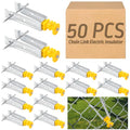 Tondiamo Chain Link Insulator Electric Fence Stainless Steel Insulator T Post Extender Wire Holders for Chain Link and Studded T & U-posts Tubing(Yellow,50 Pcs) - color: Yellow