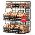 Egg Holder Countertop, 3 Tier Chicken Egg Basket for Gathering Fresh Eggs | Egg Storage Organizer with Adjustable 5 Dividers & Label, Stackable Wall Mounted Egg Collecting Basket Rack, Black - color: 3T Small Black