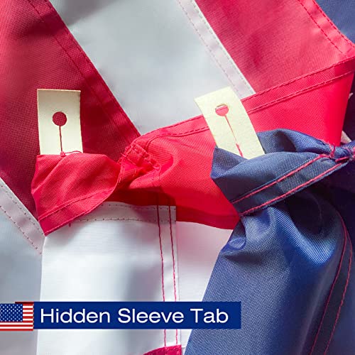 American Flag 2.5X4 FT Pole Sleeve Banner Style Embroidered Stars, Sewn Stripes, Heavy Duty Durable Polyester USA US Flag Outdoor Indoor Flags (Pole NOT Included) - size: 2.5x4 Ft Pole Sleeve