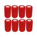 4" Cohesive Flexible Bandage Wrap – Red - 8 Pack | Self-Adherent Vet Tape for Animal Use | Breathable, Easy Tear, No Clips Required | Ideal for Horses, Dogs, Livestock, Pets - color: Red