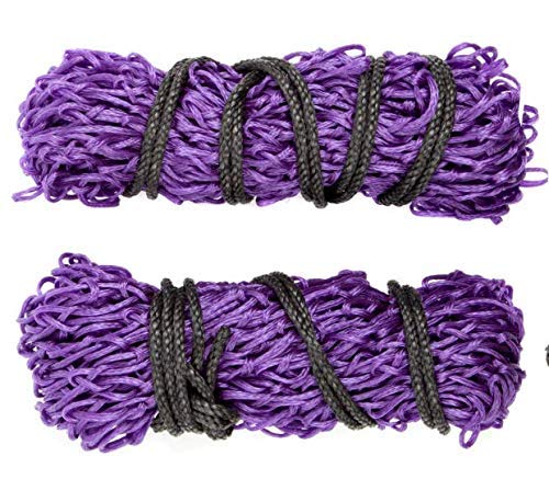 Majestic Ally 2 pcs Ultra Slow Feed 1.5"x1.5" Holes 40” Hay Net for Horses and livestocks (Purple) - color: Purple