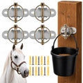 4 PCS Horse Water Bucket Hooks with Locking Pin, Feed Bucket Holder | Heavy Duty Wall Mounted Stable Bucket Hangers for Horse Stall, Barn, Livestock Feeding Supplies