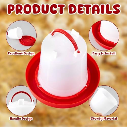 10 Pack Chicken Feeder and Waterer Sets, 2.2 BL Feeder+1L Waterer | 2-in-1 Poultry Starter Set, Hanging Plastic Containers for Farm and Brooder, Easy-fill Design, for Duck Chick Rabbit Turkeys